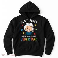 Don't Judge What You Don't Understand Autism Awareness Albert Einstein Hoodie thumb 0