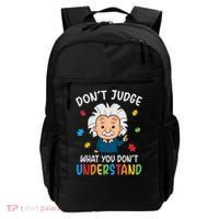 Don't Judge What You Don't Understand Autism Awareness Albert Einstein Backpack thumb 0