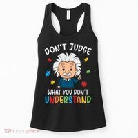 Don't Judge What You Don't Understand Autism Awareness Albert Einstein Women's Tank Top thumb 0