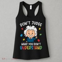 Don't Judge What You Don't Understand Autism Awareness Albert Einstein Women's Tank Top thumb 3