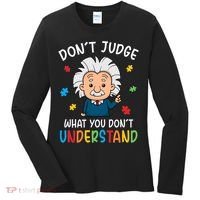 Don't Judge What You Don't Understand Autism Awareness Albert Einstein Women's Long Sleeve Shirt thumb 0