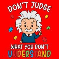 Don't Judge What You Don't Understand Autism Awareness Albert Einstein Santa Hat thumb 1