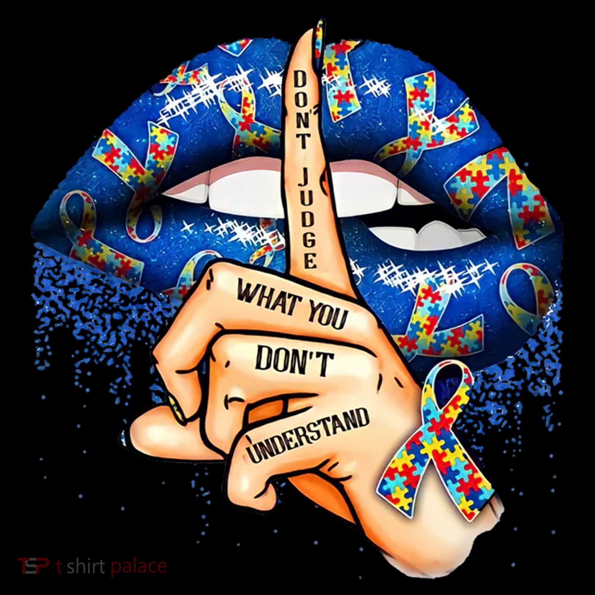Dont Judge What You Dont Understand Autism Awareness Lips Coffee Mug