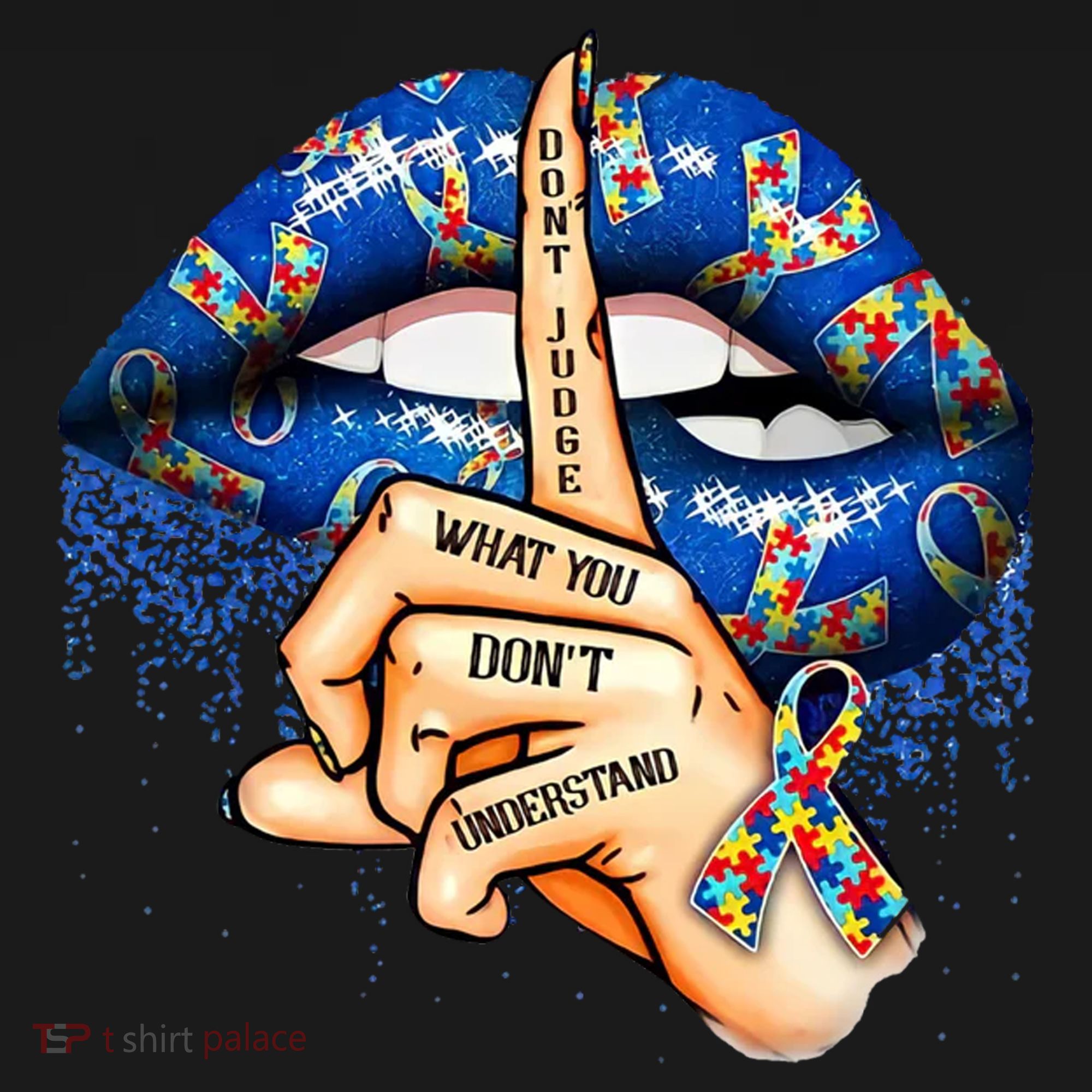 Dont Judge What You Dont Understand Autism Awareness Lips Women's Hoodie