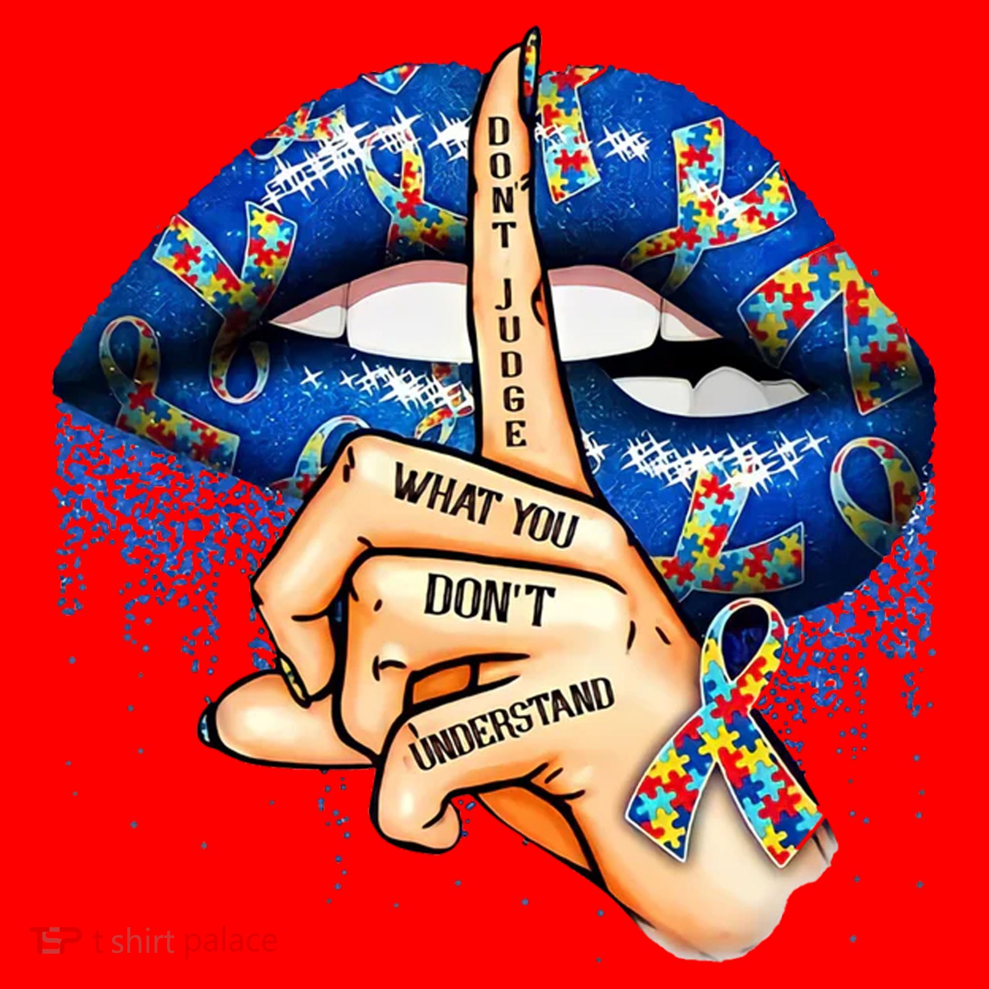 Dont Judge What You Dont Understand Autism Awareness Lips Santa Hat
