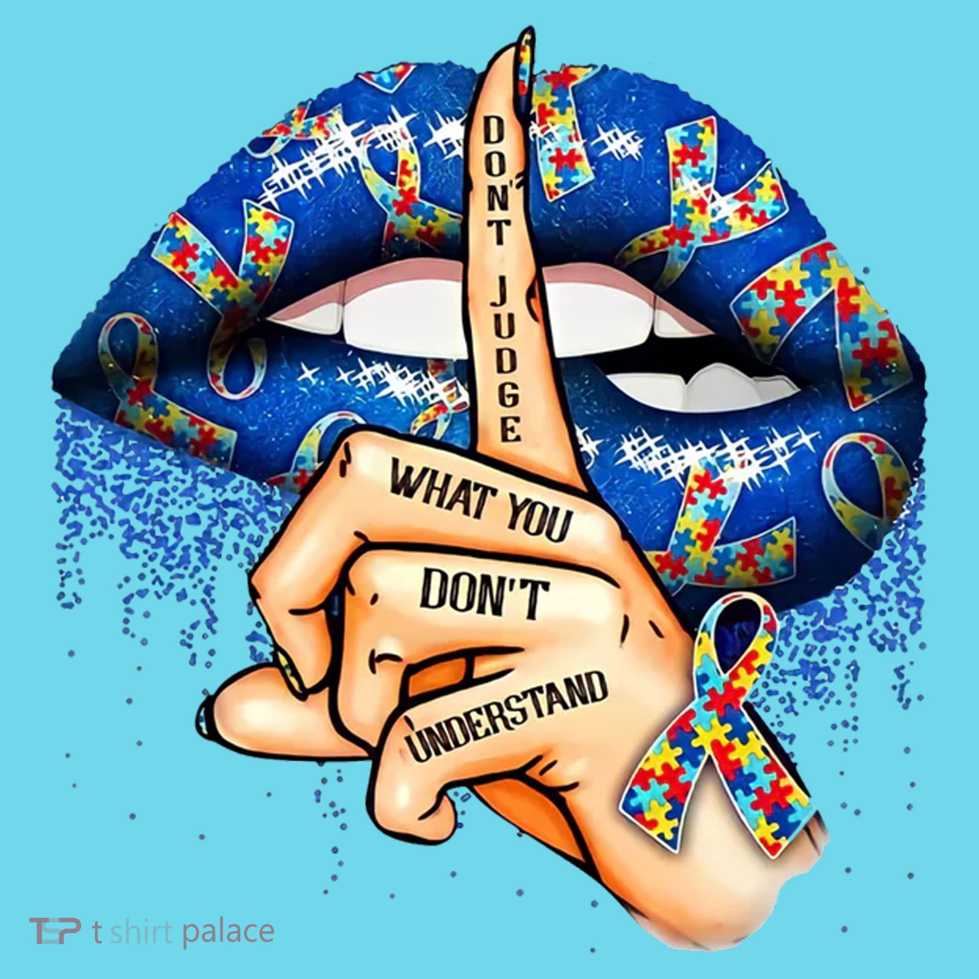 Dont Judge What You Dont Understand Autism Awareness Lips Long Sleeve Shirt