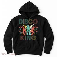 Disco King 1970s 1980s Distressed Dance 70s Hoodie thumb 0