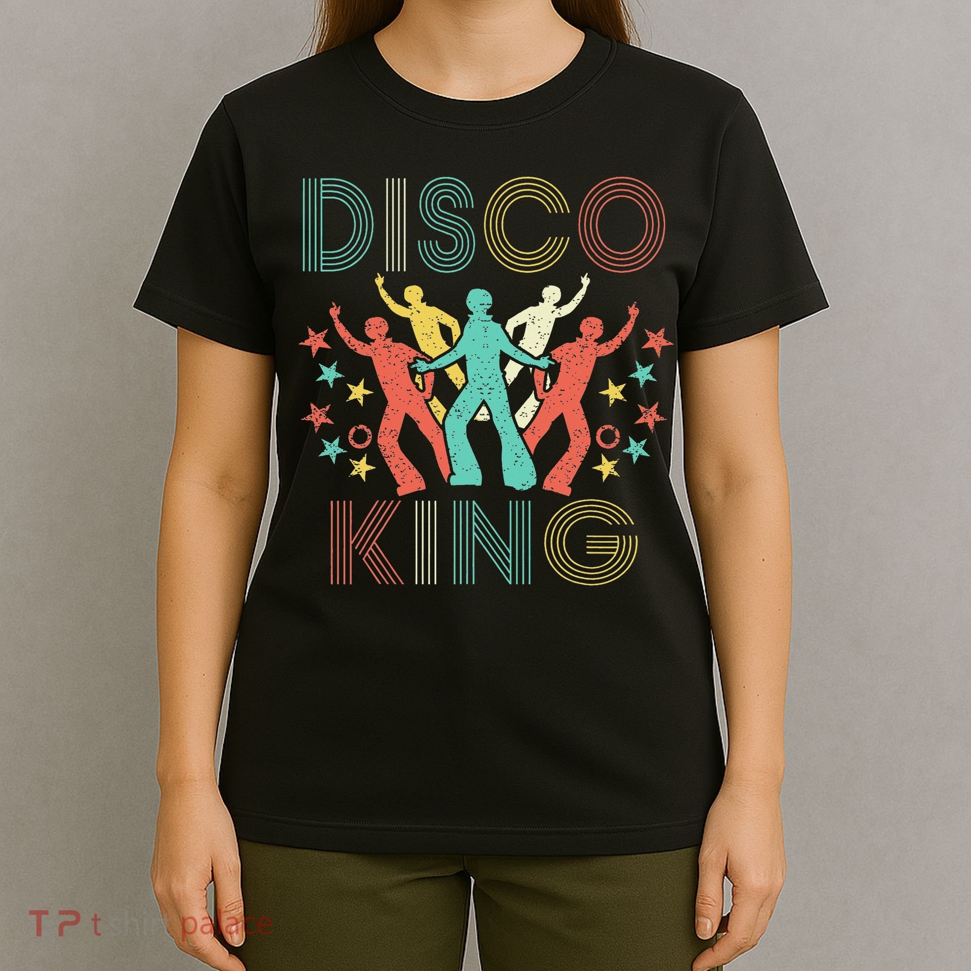 Disco King 1970s 1980s Distressed Dance 70s T-Shirt