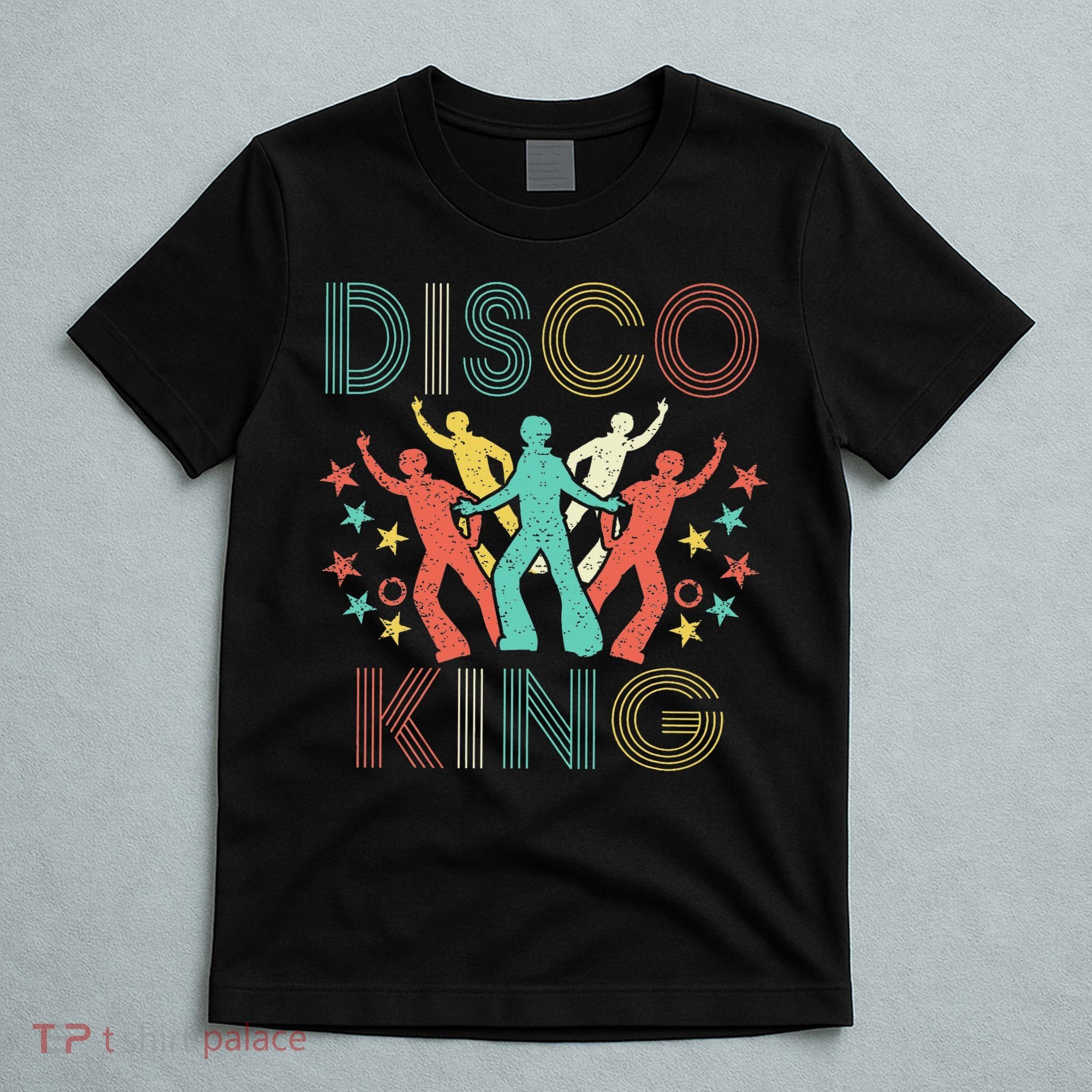 Disco King 1970s 1980s Distressed Dance 70s T-Shirt