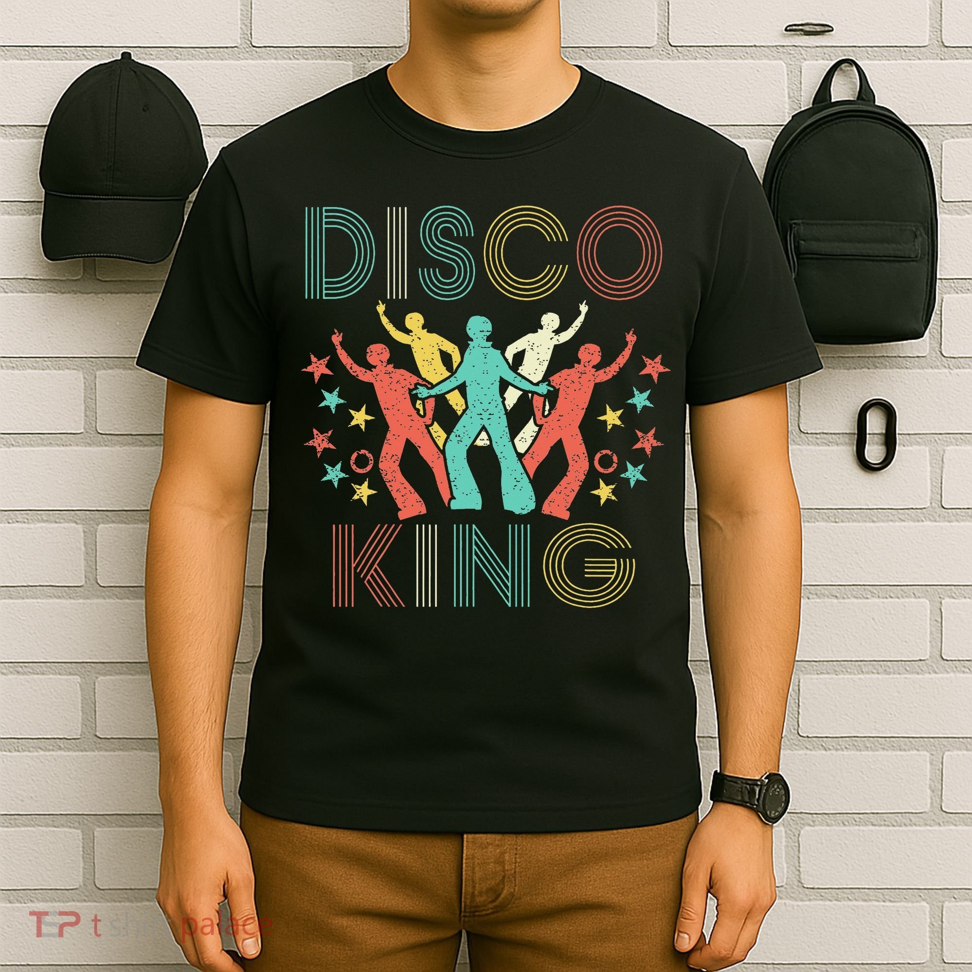 Disco King 1970s 1980s Distressed Dance 70s T-Shirt