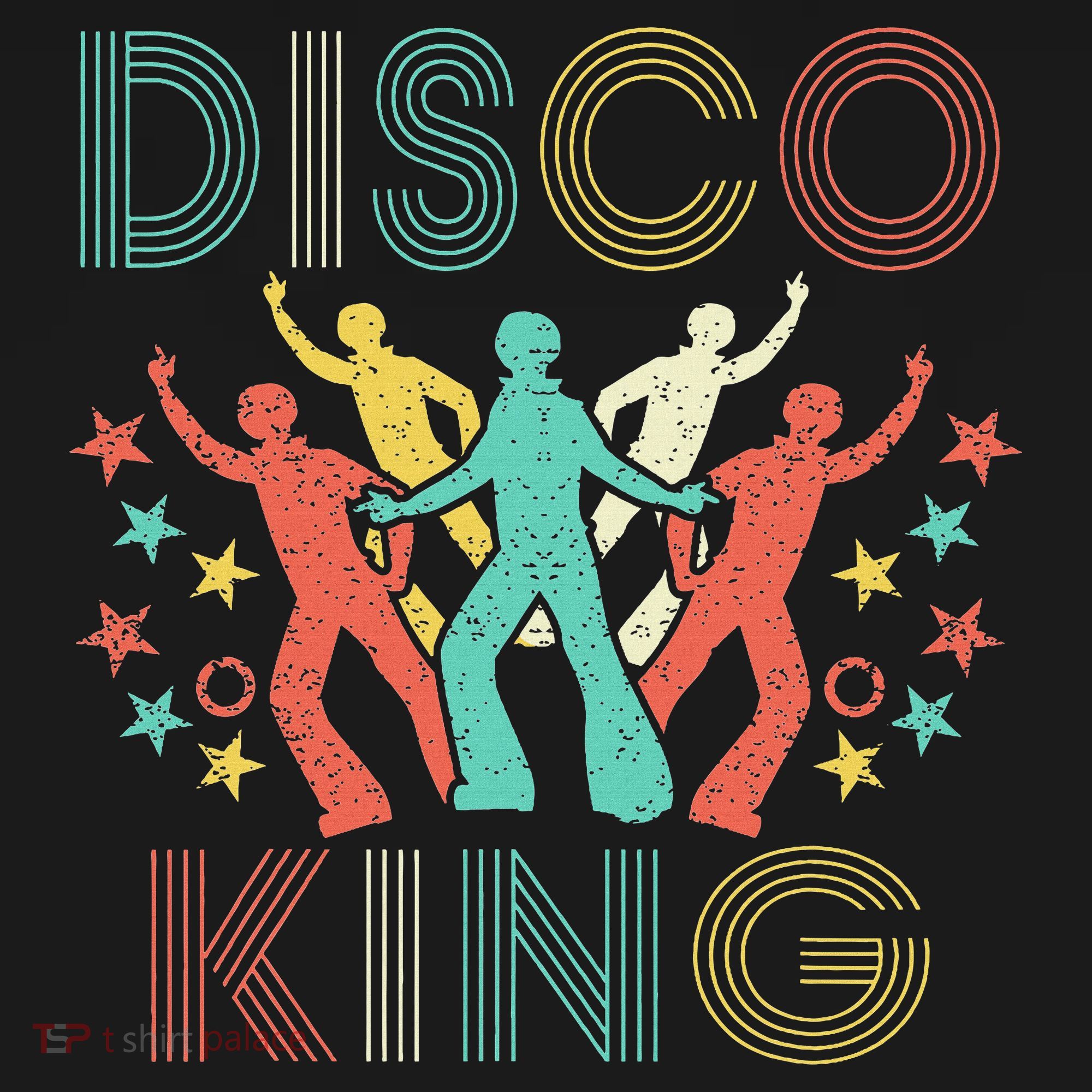 Disco King 1970s 1980s Distressed Dance 70s T-Shirt