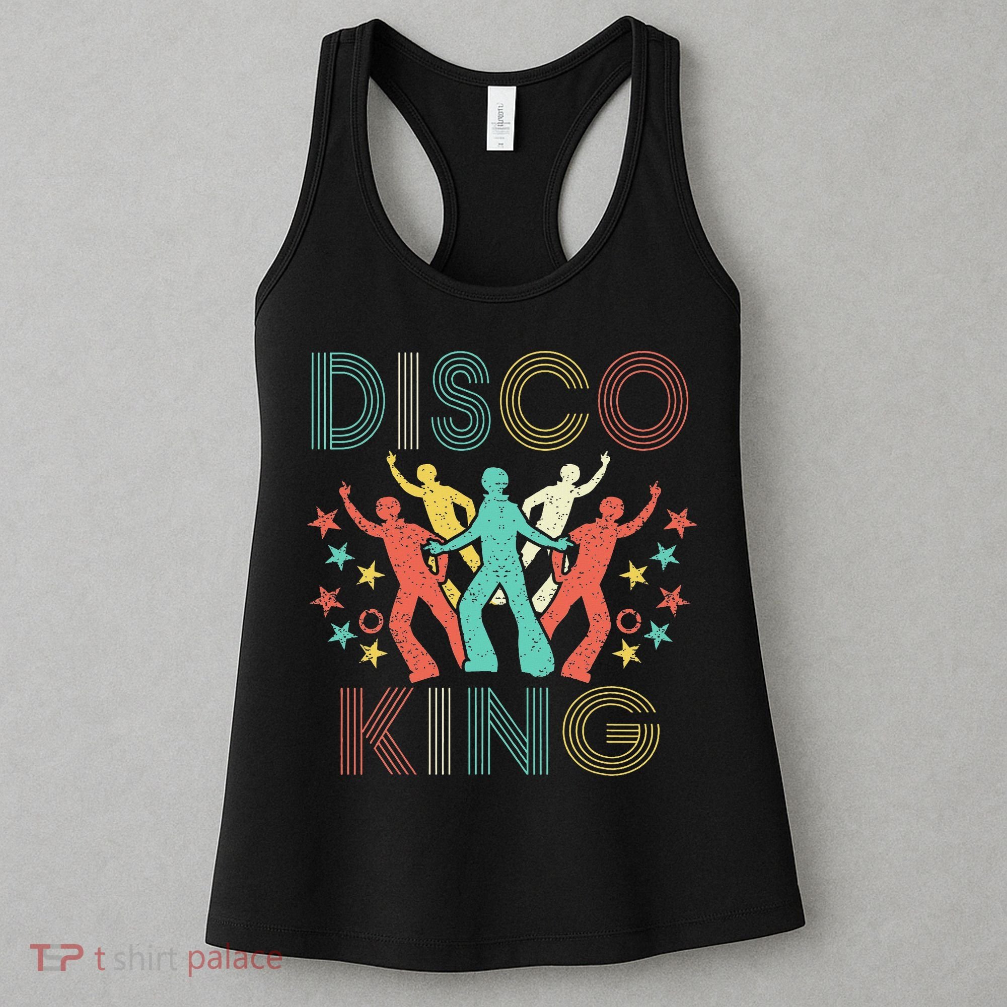 Disco King 1970s 1980s Distressed Dance 70s Women's Tank Top