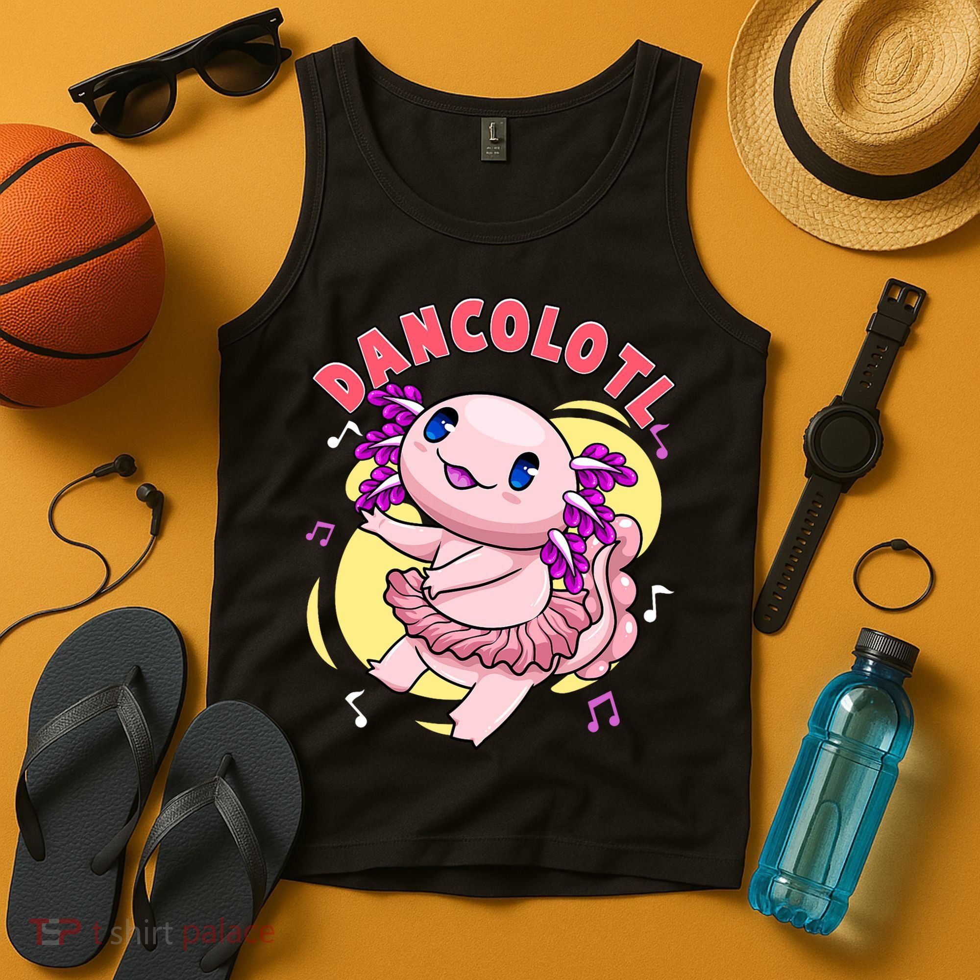 Dancolotl Kawaii Axolotl Dancing Axolotl Lover Ballet Dancer Tank Top