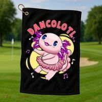 Dancolotl Kawaii Axolotl Dancing Axolotl Lover Ballet Dancer Golf Towel thumb 1