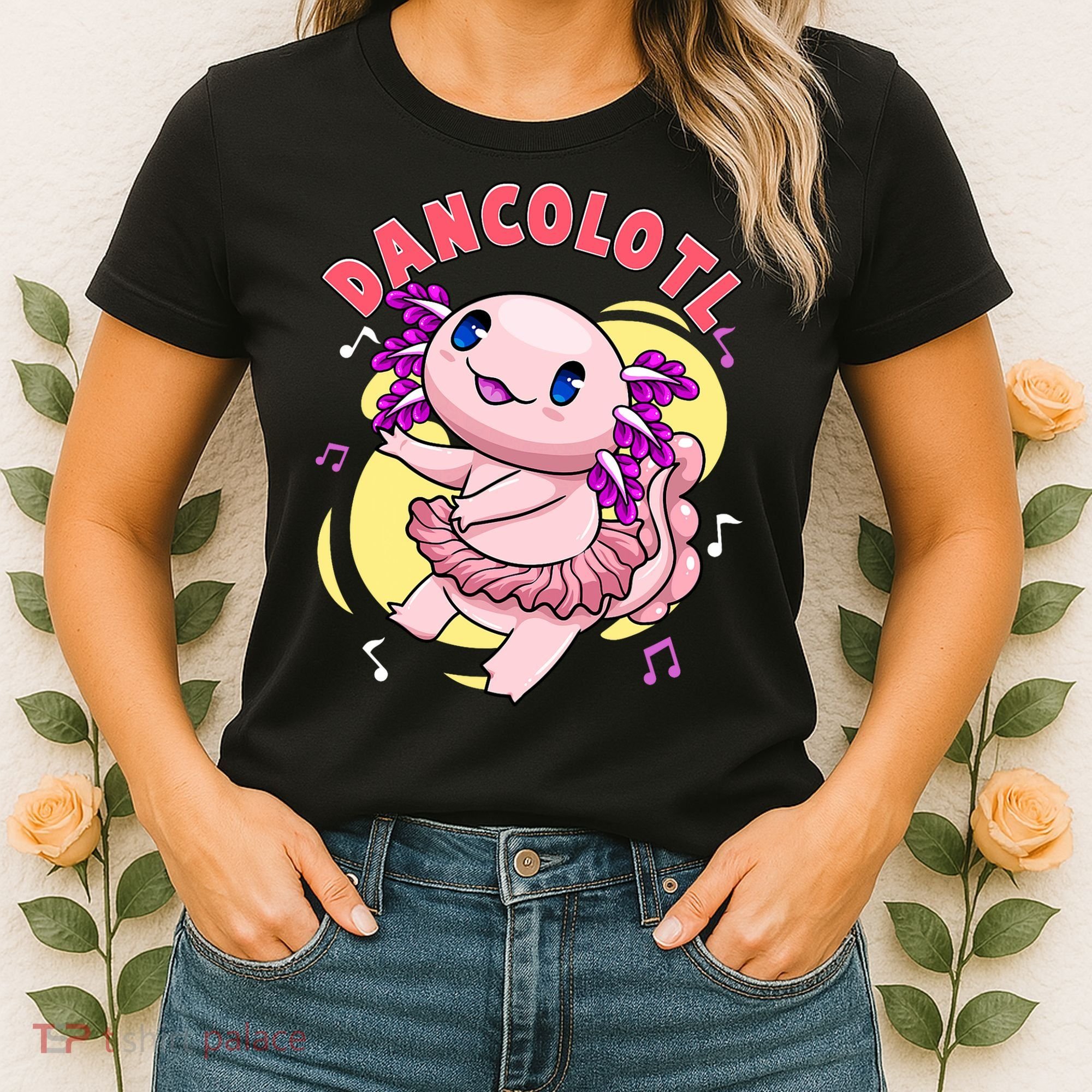 Dancolotl Kawaii Axolotl Dancing Axolotl Lover Ballet Dancer Women's T-Shirt