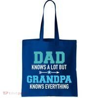 Dad Knows A Lot But Grandpa Knows Everything Gift Tote Bag thumb 0