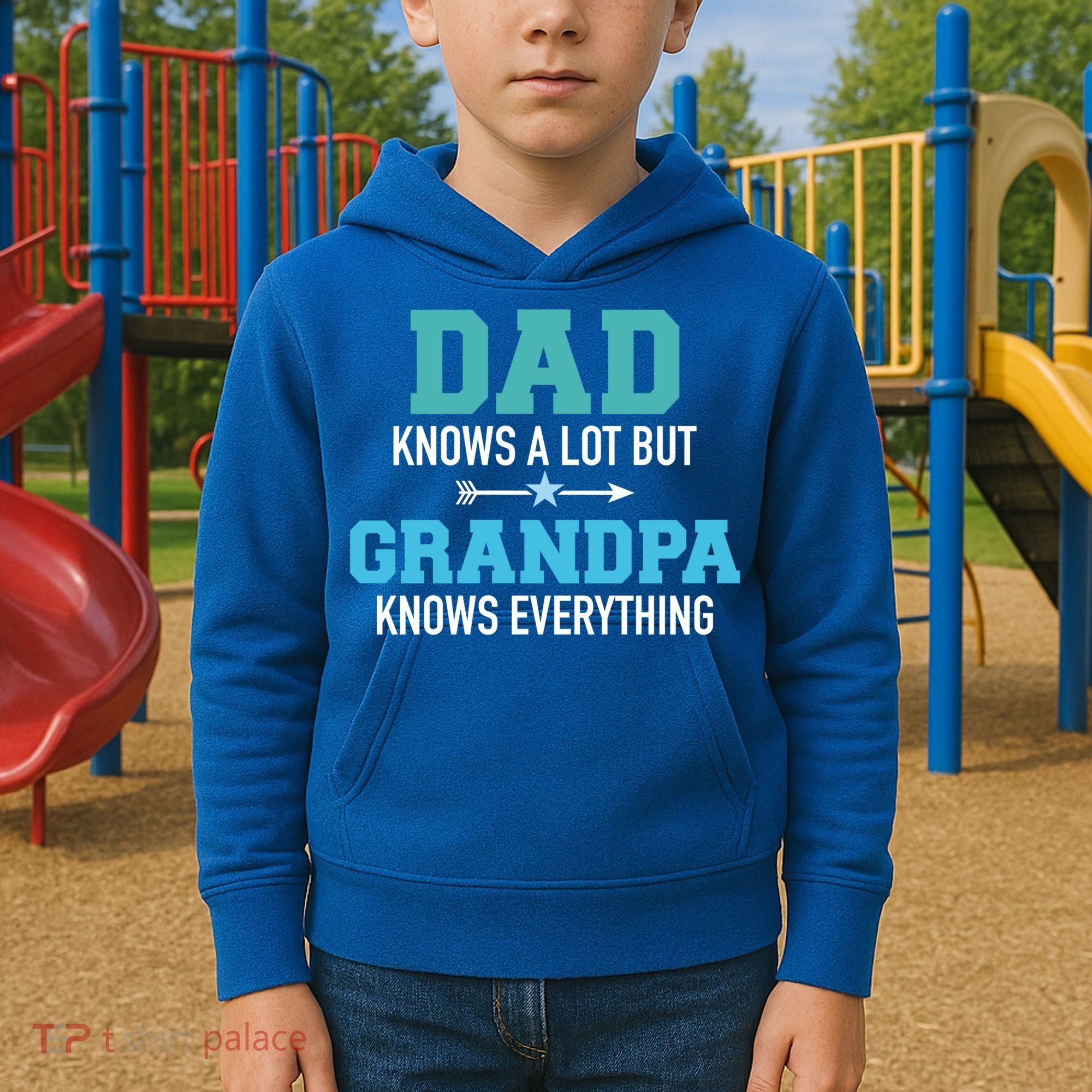 Dad Knows A Lot But Grandpa Knows Everything Gift Kids Hoodie