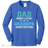 Dad Knows A Lot But Grandpa Knows Everything Gift Kids Long Sleeve Shirt thumb 0