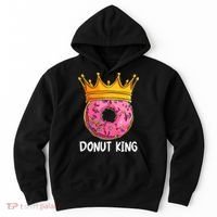 Donut King Doughnut Funny Donut Crown Sweet Baker Hoodie thumb 0
