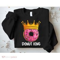 Donut King Doughnut Funny Donut Crown Sweet Baker Sweatshirt thumb 2