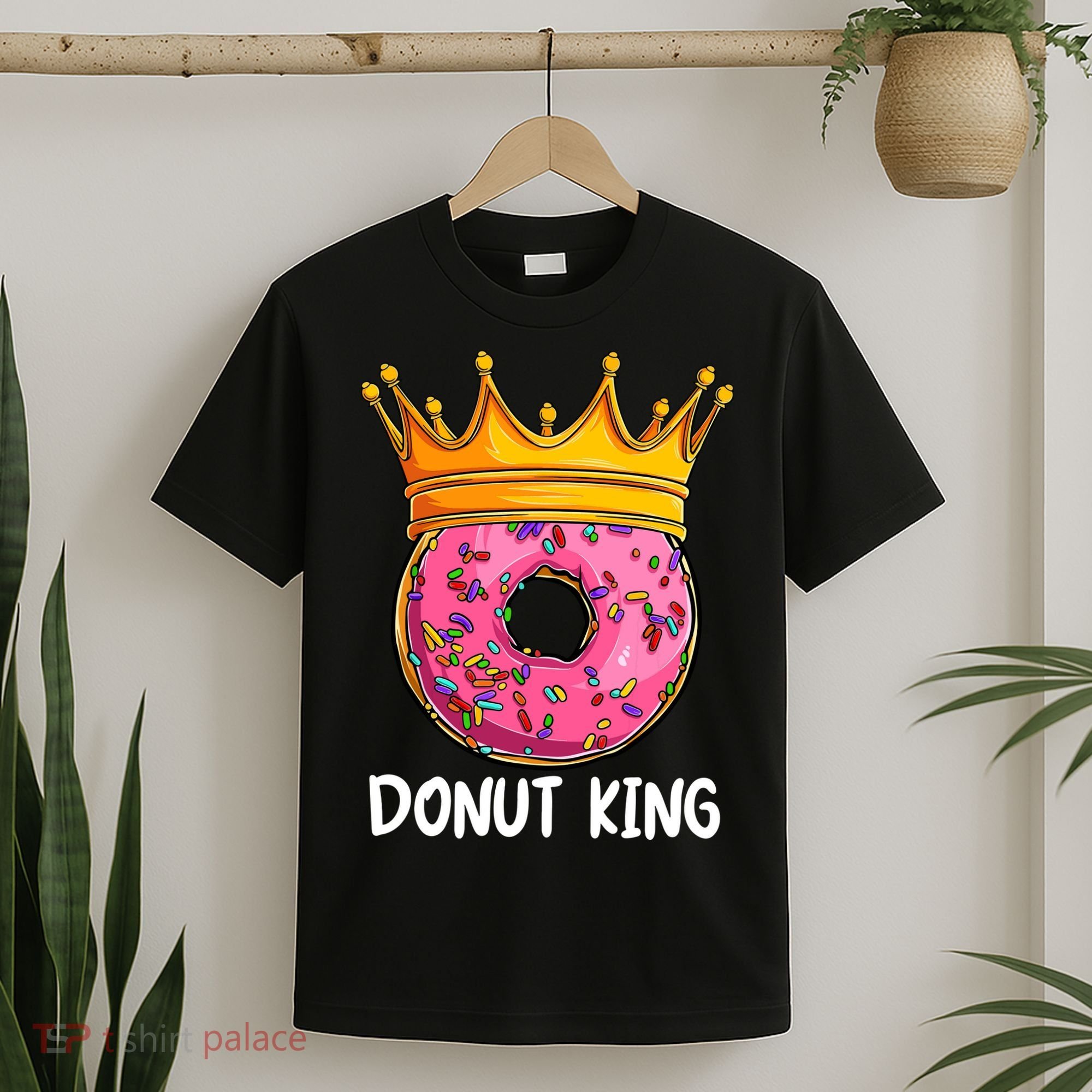 Donut King Doughnut Funny Donut Crown Sweet Baker T-Shirt