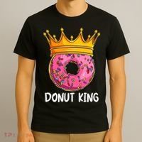 Donut King Doughnut Funny Donut Crown Sweet Baker T-Shirt thumb 3