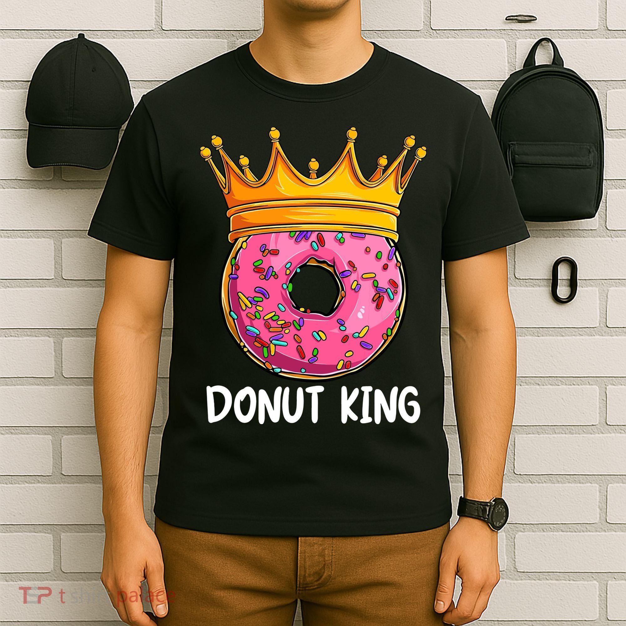 Donut King Doughnut Funny Donut Crown Sweet Baker T-Shirt