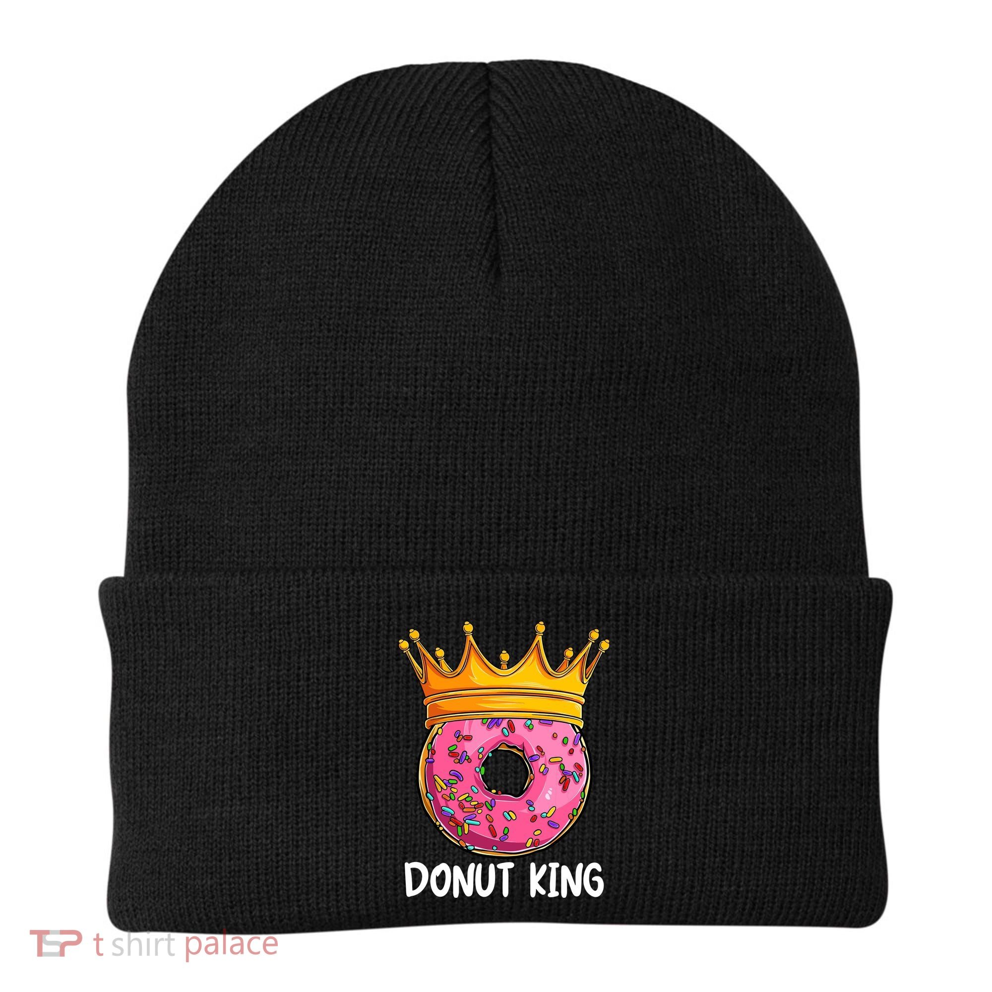 Donut King Doughnut Funny Donut Crown Sweet Baker Beanie