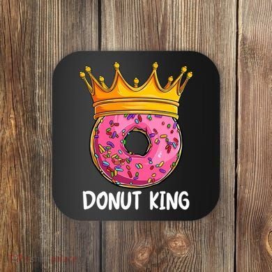 Donut King Doughnut Funny Donut Crown Sweet Baker Coaster