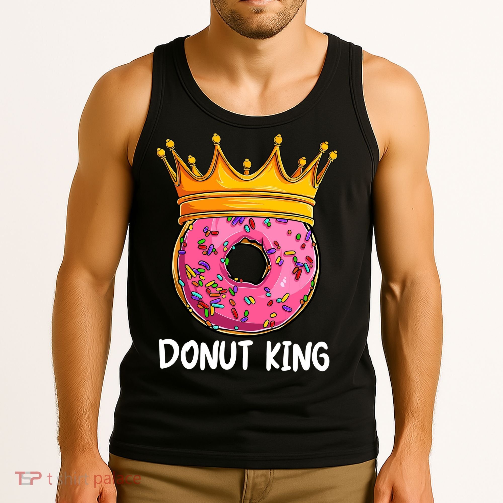 Donut King Doughnut Funny Donut Crown Sweet Baker Tank Top