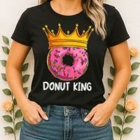 Donut King Doughnut Funny Donut Crown Sweet Baker Women's T-Shirt thumb 2