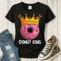 Donut King Doughnut Funny Donut Crown Sweet Baker Women's T-Shirt thumb 3