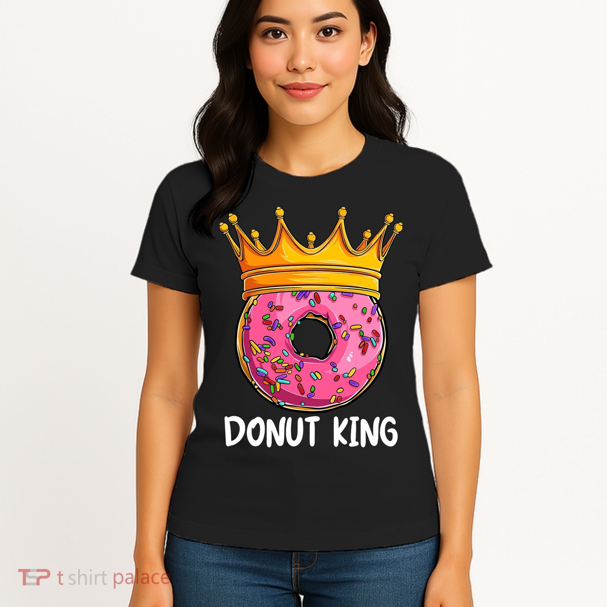 Donut King Doughnut Funny Donut Crown Sweet Baker Women's T-Shirt