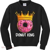 Donut King Doughnut Funny Donut Crown Sweet Baker Kids Sweatshirt thumb 0