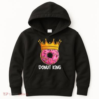 Donut King Doughnut Funny Donut Crown Sweet Baker Kids Hoodie