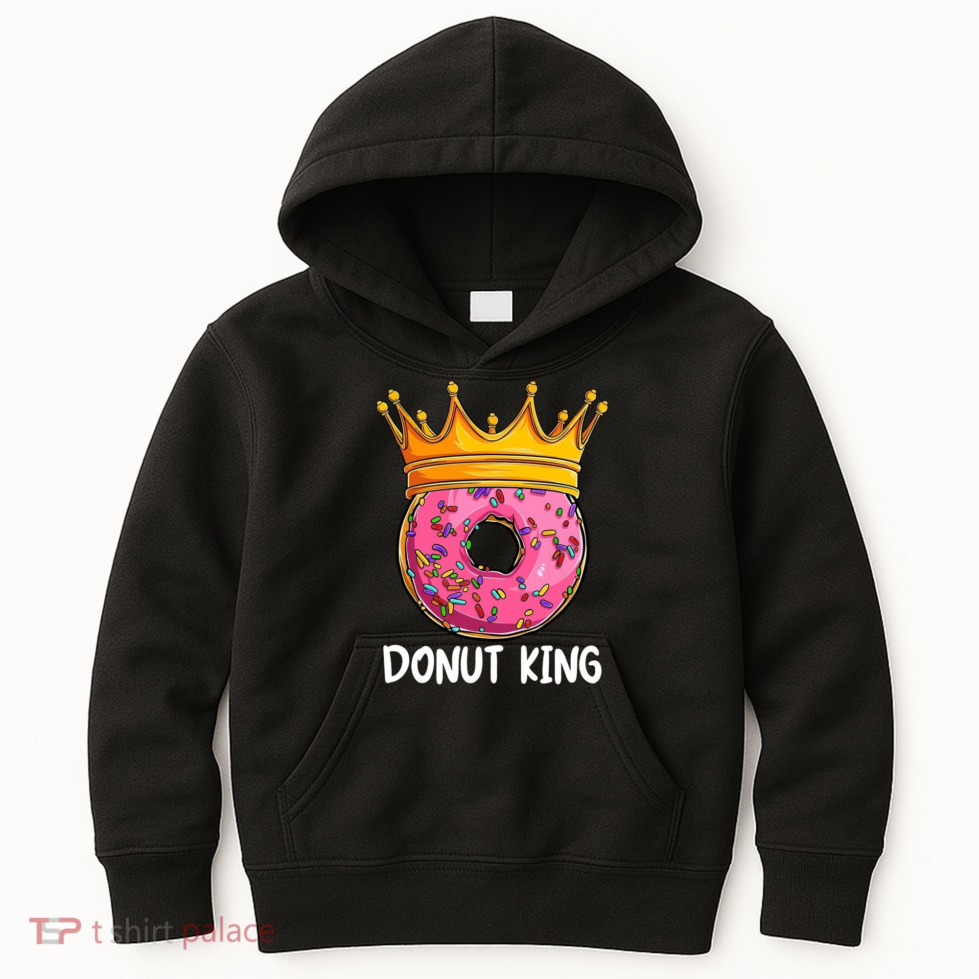 Donut King Doughnut Funny Donut Crown Sweet Baker Kids Hoodie