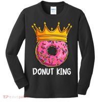 Donut King Doughnut Funny Donut Crown Sweet Baker Kids Long Sleeve Shirt thumb 0