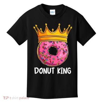 Donut King Doughnut Funny Donut Crown Sweet Baker Kids T-Shirt