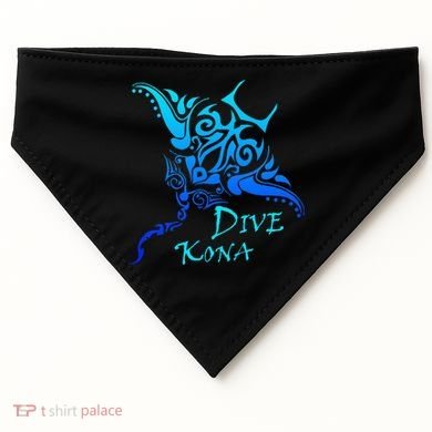 Dive Kona Hawaii Tribal Stingray Polynesian Tattoo USA-Made Doggie Bandana