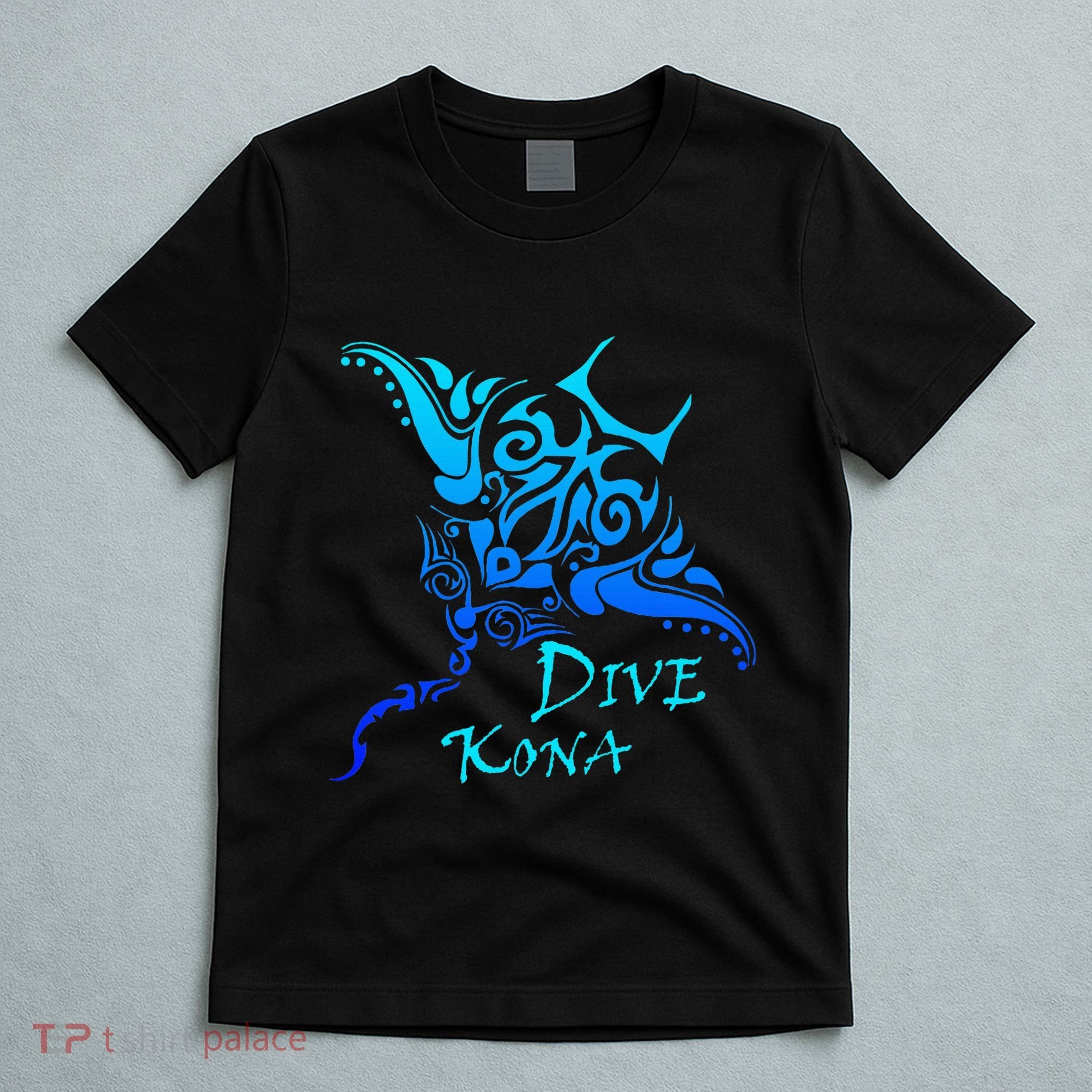 Dive Kona Hawaii Tribal Stingray Polynesian Tattoo T-Shirt