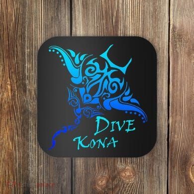 Dive Kona Hawaii Tribal Stingray Polynesian Tattoo Coaster