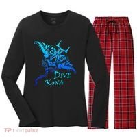 Dive Kona Hawaii Tribal Stingray Polynesian Tattoo Women's Long Sleeve Flannel Pajama Set  thumb 0