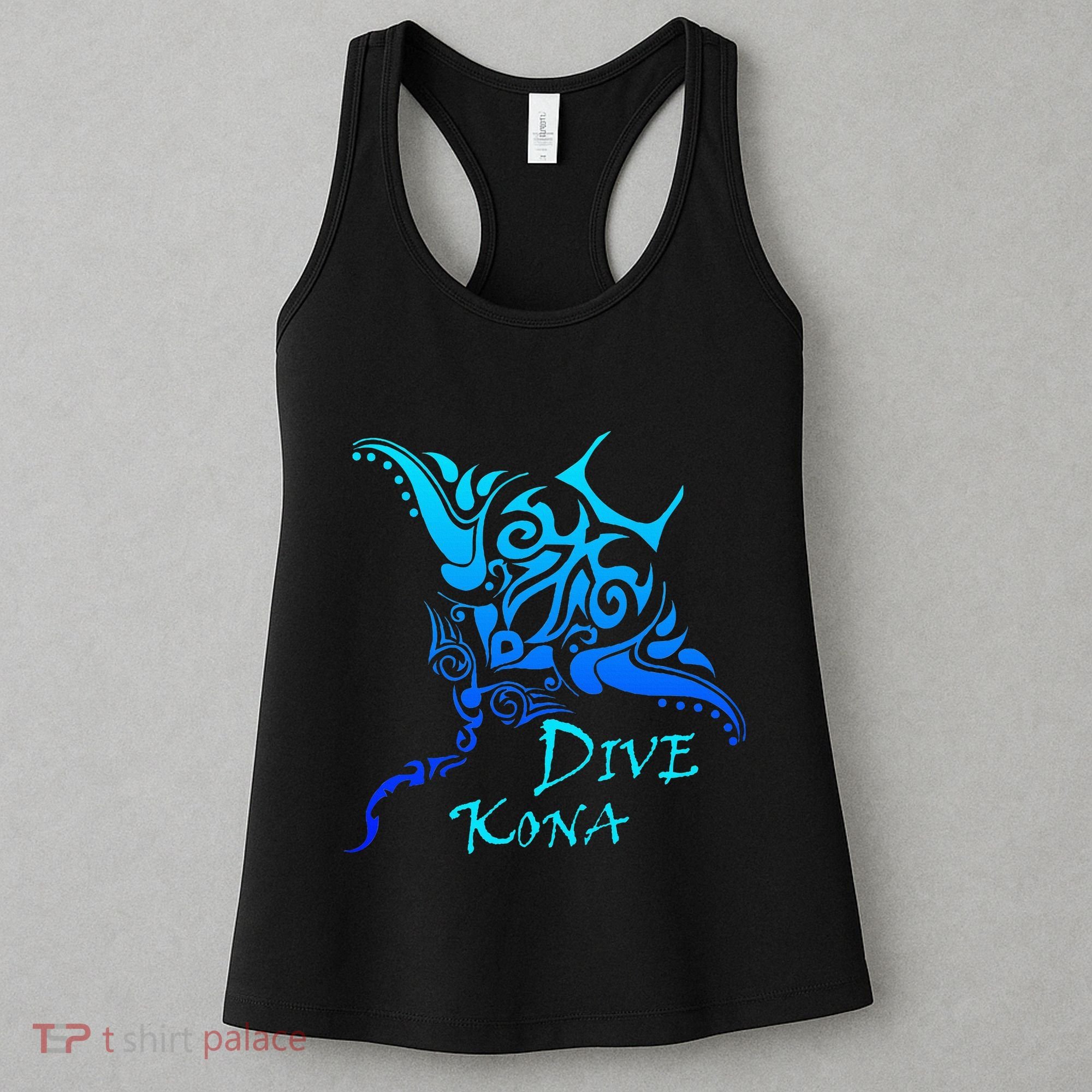 Dive Kona Hawaii Tribal Stingray Polynesian Tattoo Women's Tank Top