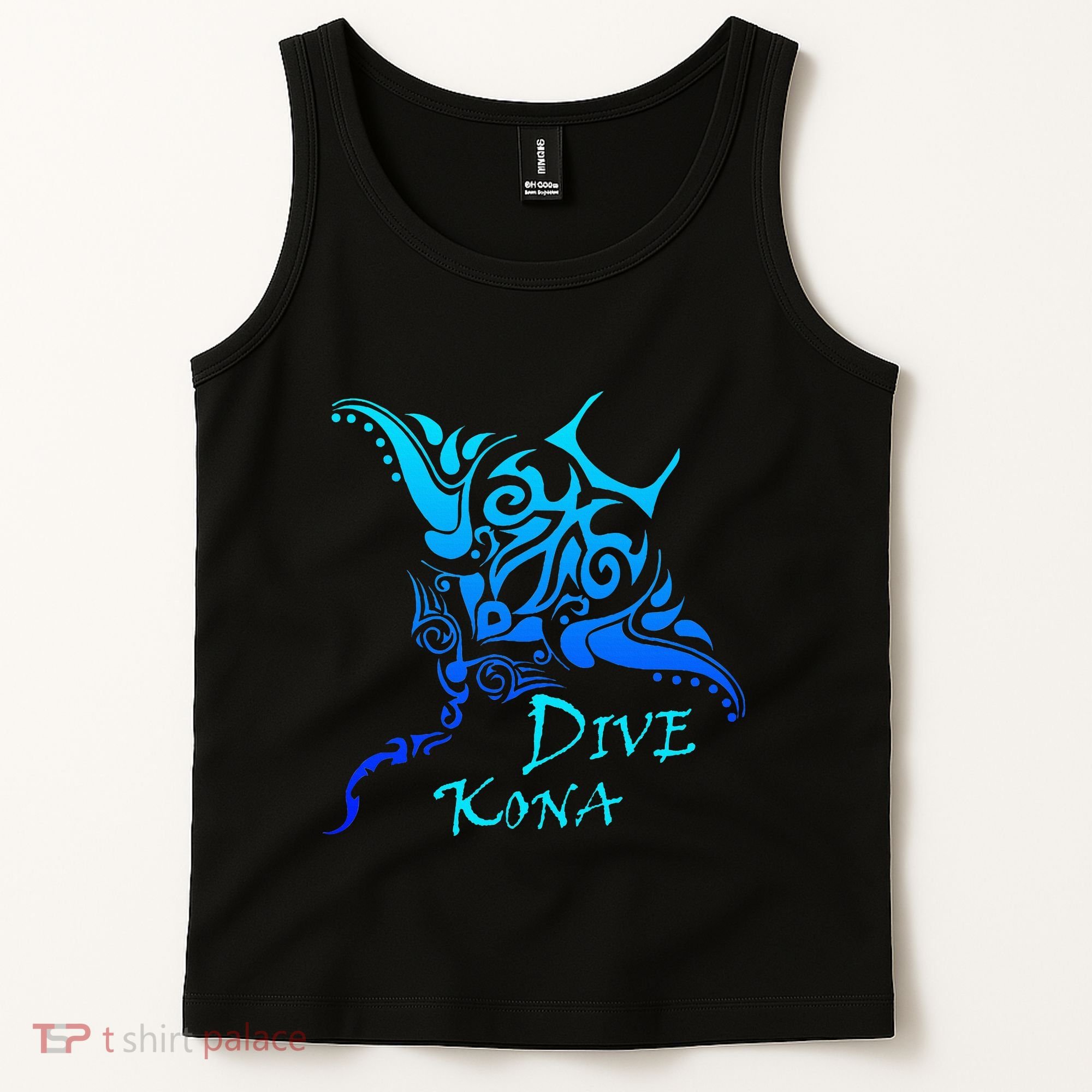 Dive Kona Hawaii Tribal Stingray Polynesian Tattoo Tank Top