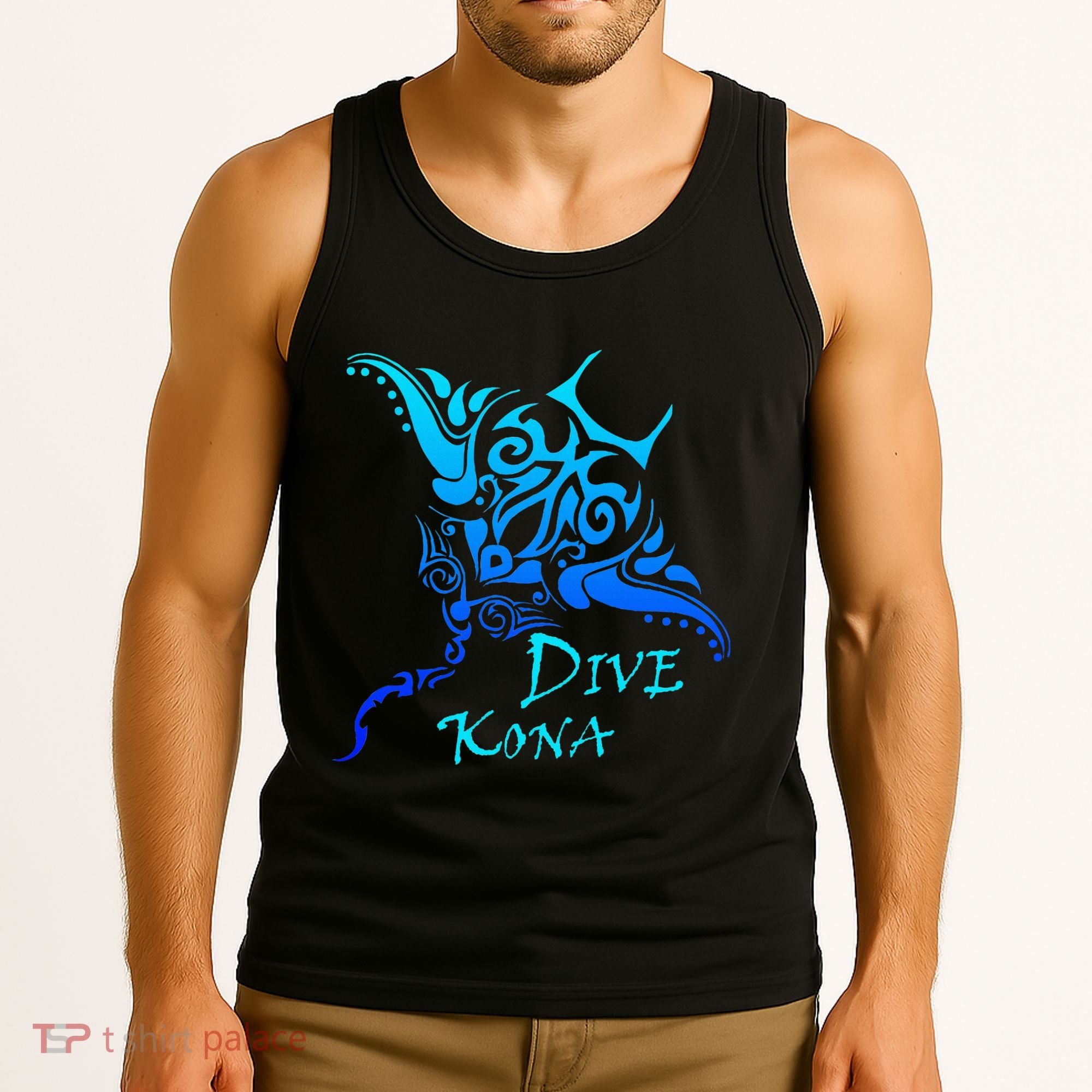 Dive Kona Hawaii Tribal Stingray Polynesian Tattoo Tank Top