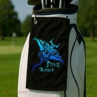 Dive Kona Hawaii Tribal Stingray Polynesian Tattoo Golf Towel thumb 2
