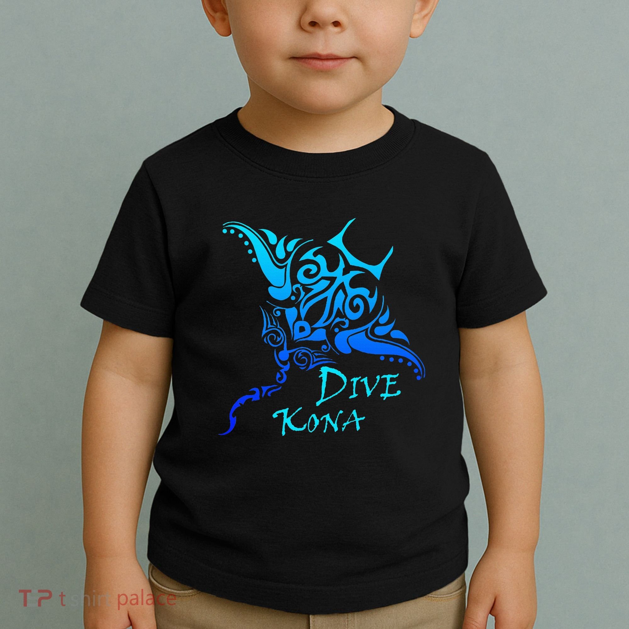 Dive Kona Hawaii Tribal Stingray Polynesian Tattoo Toddler T-Shirt