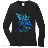 Dive Kona Hawaii Tribal Stingray Polynesian Tattoo Women's Long Sleeve Shirt thumb 0
