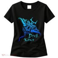 Dive Kona Hawaii Tribal Stingray Polynesian Tattoo Women's T-Shirt thumb 0