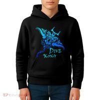 Dive Kona Hawaii Tribal Stingray Polynesian Tattoo Kids Hoodie thumb 4